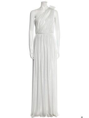 retrofête Andrea Maxi Dress White Silver | Size S | NWT No Belt